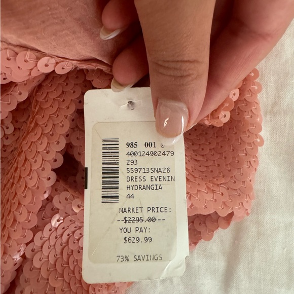 Stella McCartney Sequin Silk Crew Neck Evening Gown in color Pink Hydrangea - Picture 10 of 10